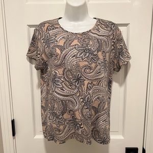 Croft & Barrow Women’s Paisley Short Sleeve Tee Large